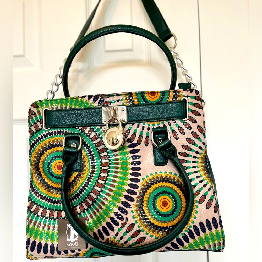 Hananel purse retro satchel multi color vibrant